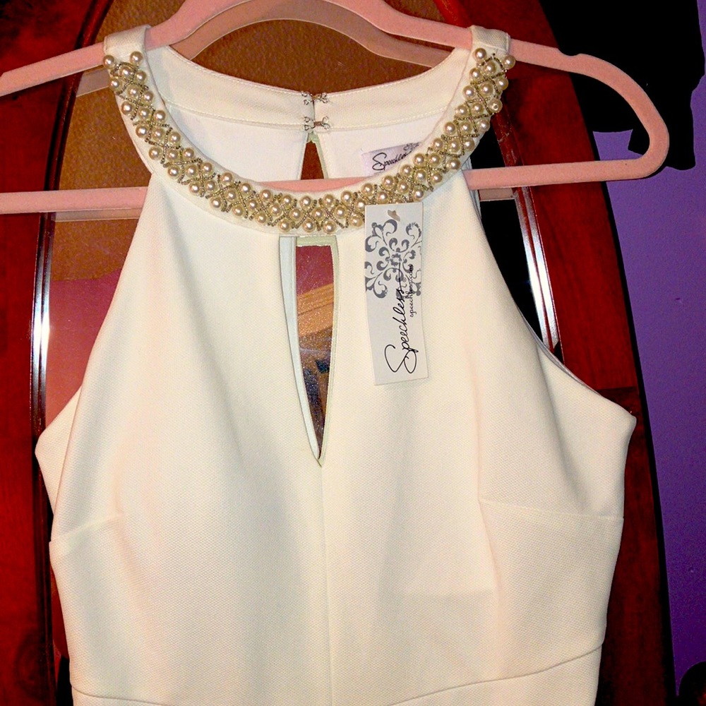 SPEECHLESS Pearl Necklace Scuba dress NWT